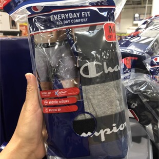 现货美国直购champion男士舒适透气弹力平角四角内裤五条装