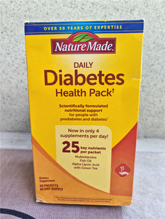现货美国直购nature made糖尿健康餐包复合维生素Diabetes60袋