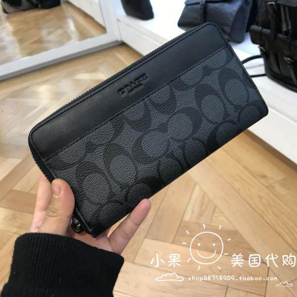 现货美国直购coach蔻驰男士商务休闲长款拉链钱包手包F58112