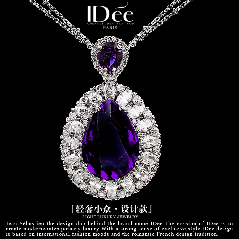 法国idee吊坠毛衣链时尚艺术饰品