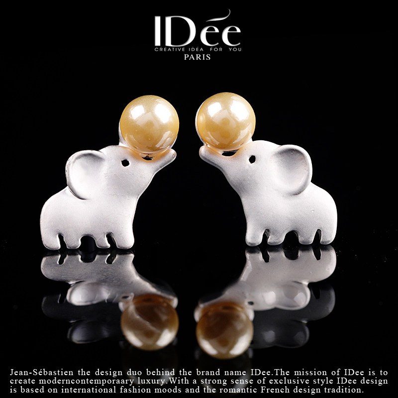 法国IDee小象耳钉女高级感轻奢小众设计春夏耳饰品潮牌2022年新款
