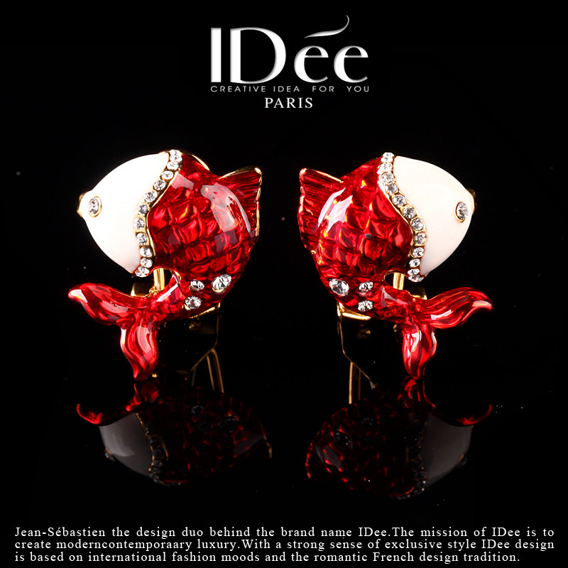 法国IDee鱼耳钉女气质耳饰时尚夸张耳坠饰品个性潮牌生日礼物
