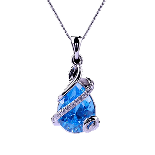 法国IDee音符项链女吊坠气质轻奢小众设计感蓝宝石水晶饰品礼物