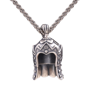 法国IDee泰银头盔吊坠男 奢侈小众设计感时尚纯银项链925银饰品