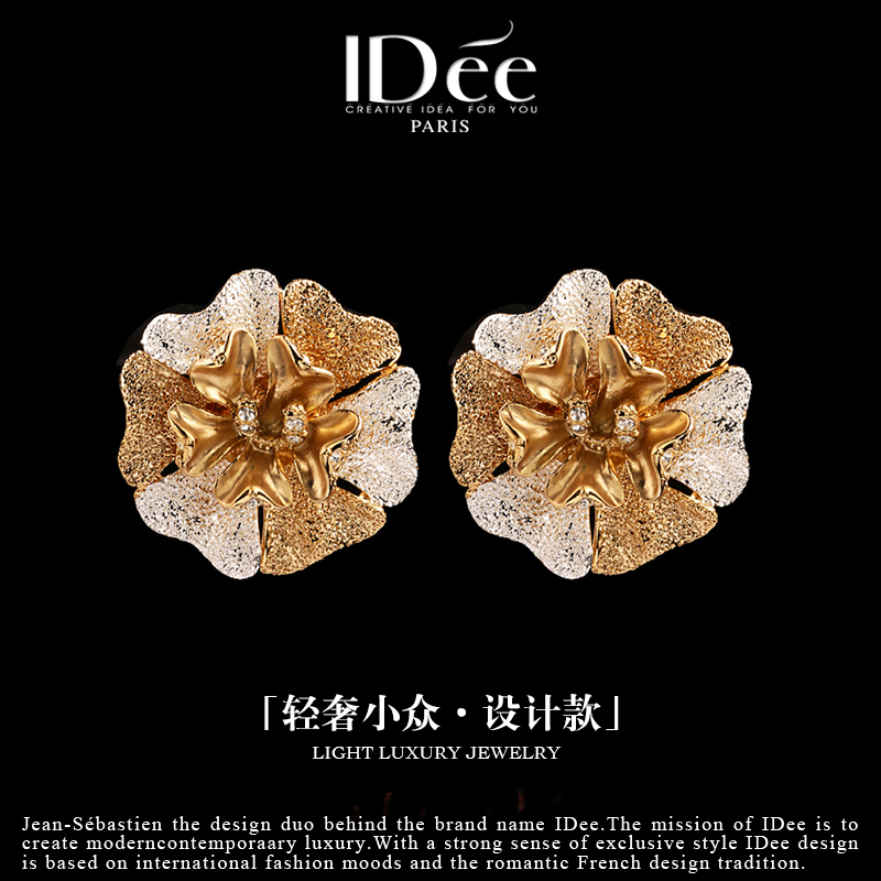 小众法国idee蔷薇潮牌夸张风耳坠