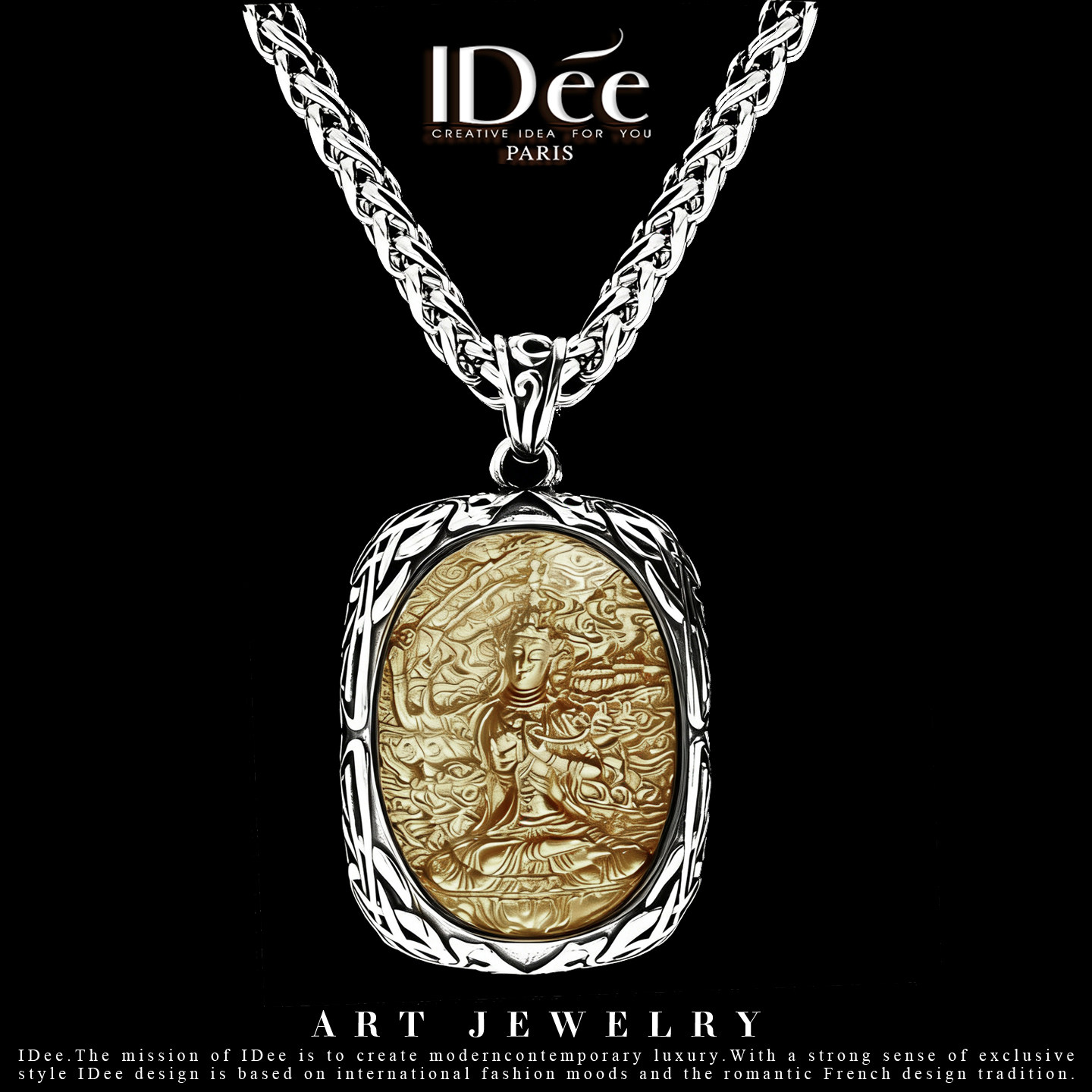 法国IDee生肖兔守护佛牌项链男潮牌复古设计感潮牌百搭吊坠配饰品,饰品/流行首饰/时尚饰品新,项链,淘宝优惠券,粉丝福利购,淘宝优惠卷