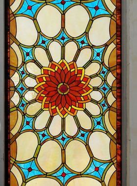 玄关隔断屏风窗吊顶柜门芯欧式帝凡尼钢化艺术玻璃大方地中海蓝色