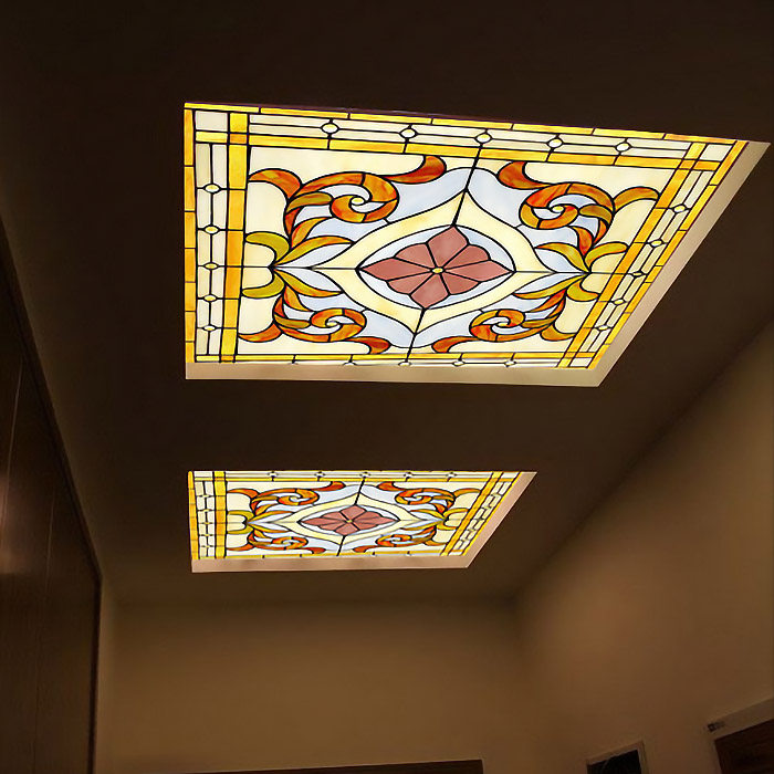 定制钢化雕刻欧式现代艺术玻璃玄关屏风柜门芯吊顶天花日式正方形