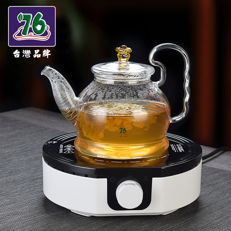 台湾76玻璃煮茶壶耐高温加厚烧水壶大容量煮茶器家用煮水壶电陶炉
