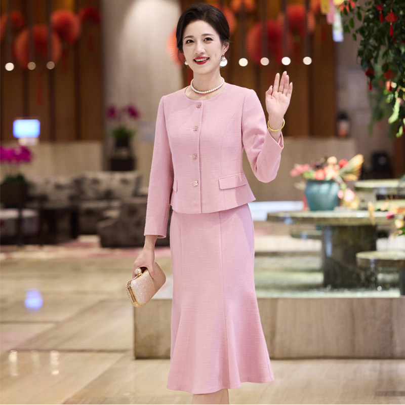 喜妈妈礼服年轻洋气两件套2026新款粉色高级感婆婆婚宴装喜服晚装,女装/女士精品,礼服/晚装,淘宝优惠券,粉丝福利购,淘宝优惠卷