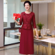 儿子结婚喜妈妈礼服高贵气质2026新款 喜服裙 假二件显瘦婆婆婚宴装