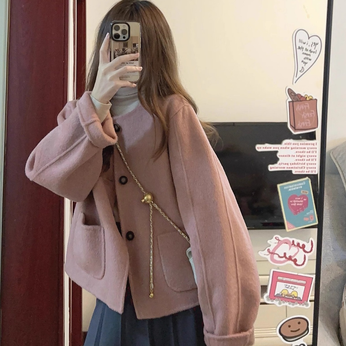 小香风短外套女冬季韩剧穿搭盐系轻熟法式高级感小香风毛呢外套女