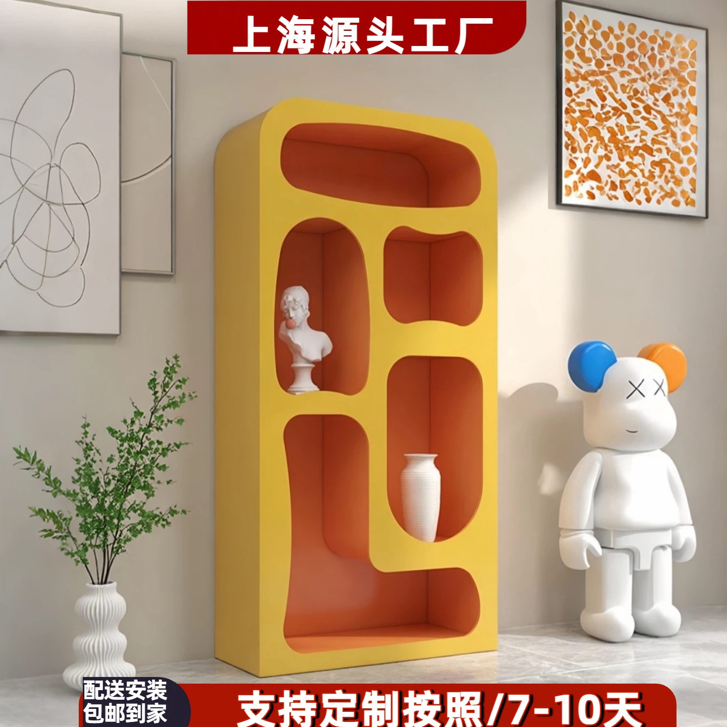 新款书柜钢琴烤漆服装店展示柜现代简约落地书架艺术陈列柜组装