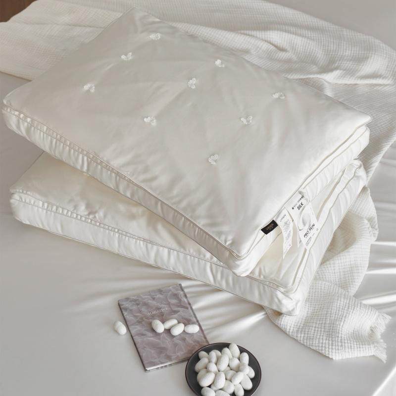 纯手工高端轻奢蚕丝枕头单人枕48*74双层订花枕珍珠枕芯,床上用品,枕头/枕芯,淘宝优惠券,粉丝福利购,淘宝优惠卷