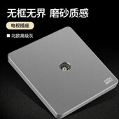 国际电工86型墙壁酒店宾馆家用银灰色开关插座面板套餐电视TV插座