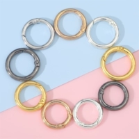 36 # случайных смешанных цветов | Пряжка из сплава с открытой пружиной, круглая пряжка, внешний диаметр около 20 мм, внутренний диаметр около 13 мм, диаметр проволоки около 3,7 мм, 5 шт.