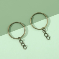 18 # античный голубой | Брелок железный, диаметр катушки 2х25мм (1,2*25+4 секции), внутренний диаметр кольца 20мм, длина цепочки 20мм, 10 шт.