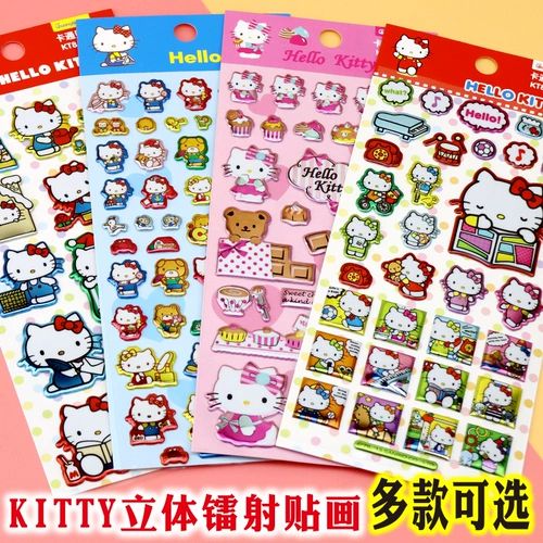 Hello kitty, детские трехмерные мультяшные наклейки, наклейка, 3D