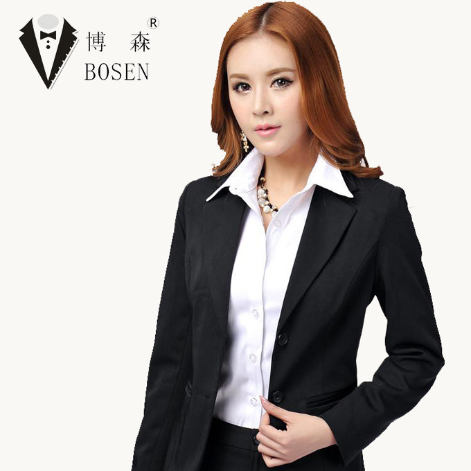 博森女士双收腰韩版职业装西服套装BS807