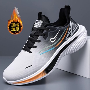 名牌男鞋专柜断码清仓秋冬皮面运动鞋休闲加绒保暖减震耐磨跑步鞋