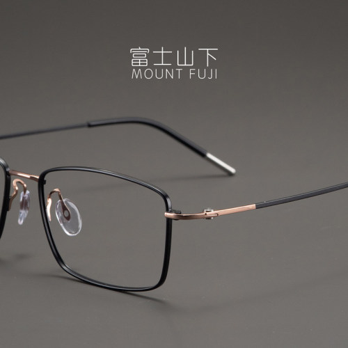设计师款 眼镜框男款日本超轻纯钛眼镜架近视男士撞色细框方框潮