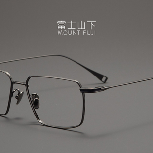 气质简约商务方框潮 超轻纯钛眼镜架近视可配男士 8克 眼镜框男款