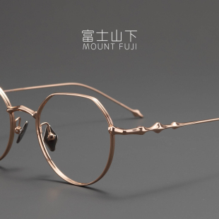 眼镜框女款 超轻纯钛眼镜架近视可配女士气质文艺素颜大圆框高级感