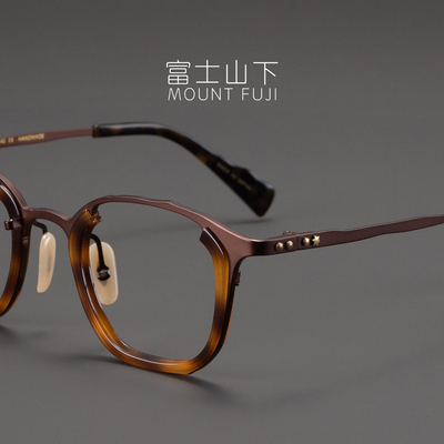 男女款方框纯钛+板材文艺眼镜框