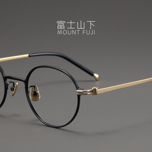 复古圆框潮 日本超轻纯钛眼镜架近视男士 风流儒雅 10克眼镜框男款