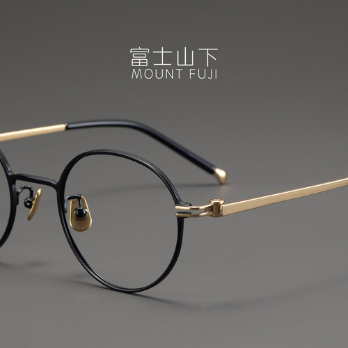 风流儒雅 10克眼镜框男款日本超轻纯钛眼镜架近视男士复古圆框潮