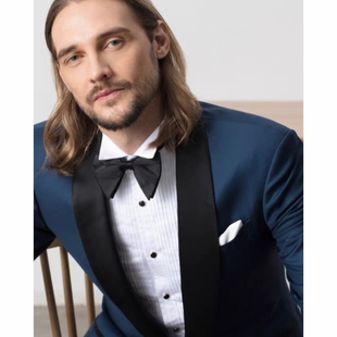 ilLupo西装配饰 男士/商务/婚礼/酒会/宴会/黑色缎面真丝领结