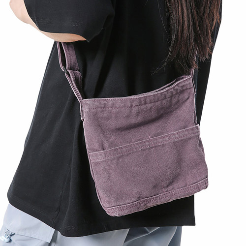 轻便帆布迷你小包包女2025新款散步单肩手机包小众休闲百搭斜挎包