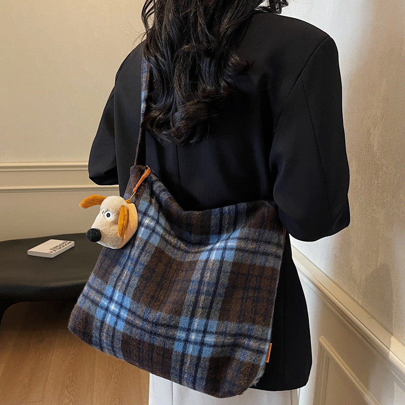 美拉德复古格子大容量包包女2025新款潮韩国托特包百搭休闲斜挎包,箱包皮具/热销女包/男包,托特包,淘宝优惠券,粉丝福利购,淘宝优惠卷