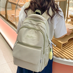ins书包女初中女生高颜值小学生宽背带双肩包少女森系高中生背包