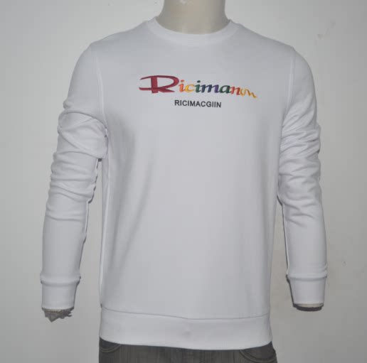 RI男装秋冬圆领卫衣 时尚字母绣花长袖T恤套头衫 潮牌打底衫1890