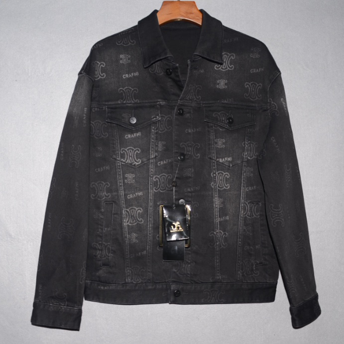 CA男装秋冬翻领牛仔衫 时尚LOGO喷花茄克衫 潮牌黑牛仔外套2061,男装,牛仔外套,淘宝优惠券,粉丝福利购,淘宝优惠卷