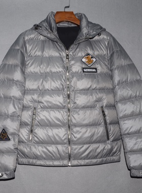 VJ男装秋冬连帽中厚羽绒服 时尚烫钻羽绒衫 潮牌轻便保暖鹅绒外套