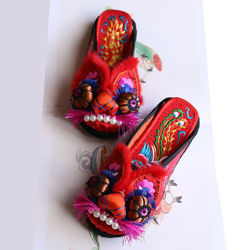 走绣坊虎头拖鞋新品优惠夏款拖鞋