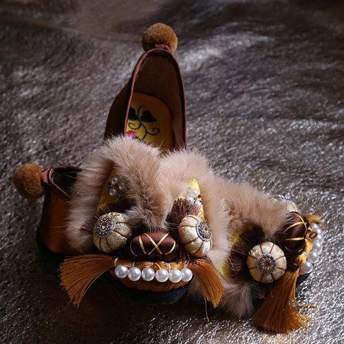 25新款走绣坊原创直销美拉德非遗成人虎头鞋手工国潮复古平底民俗