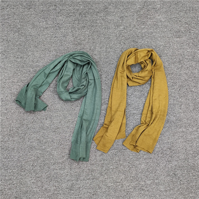 春秋男女装简单纯色薄款围巾