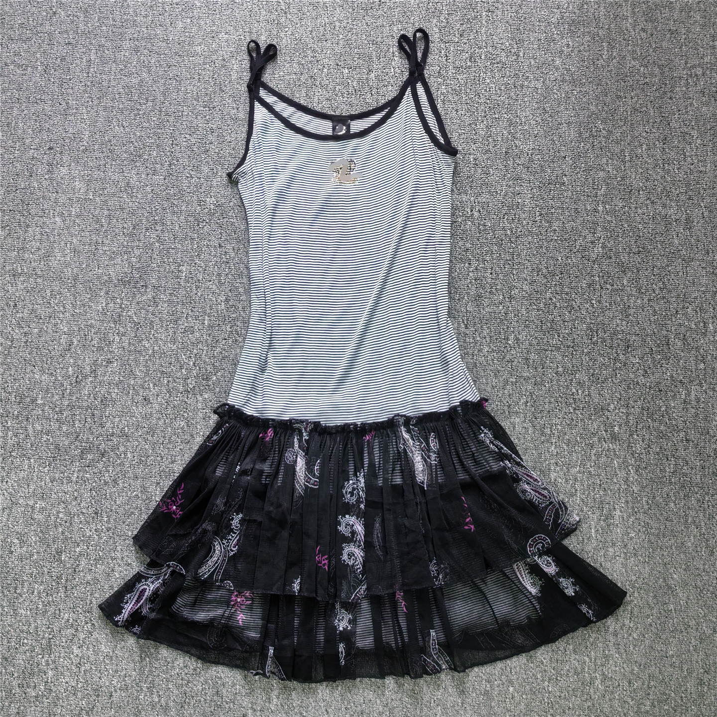 夏季女装Y2K千禧拼接吊带连衣裙女 亚文化纱裙显瘦包臀短裙辣妹夏