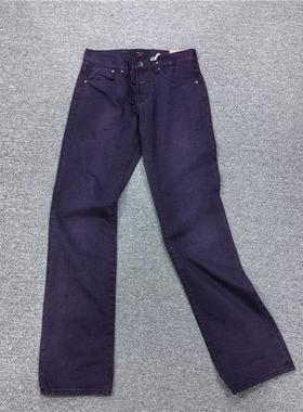 外贸高端深紫色牛仔长裤春秋潮流百搭宽松直筒休闲长裤子男
