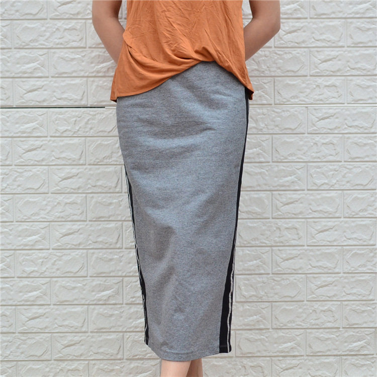 Europe station cabinet Spring Women's wear Self cultivation Show thin Step Vertical stripe zipper Split ends Long Skirtin the Women's clothing/Boutique , Skirts  category - from Buy2taobao.com to provide professional Taobao agent buy service
