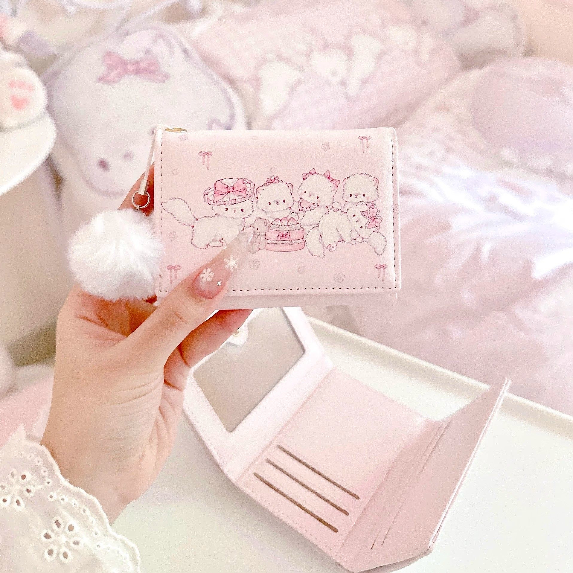 新款原创设计钱包团团猫系列可爱小巧大容量多卡位三折零钱包卡包,箱包皮具/热销女包/男包,钱包,淘宝优惠券,粉丝福利购,淘宝优惠卷