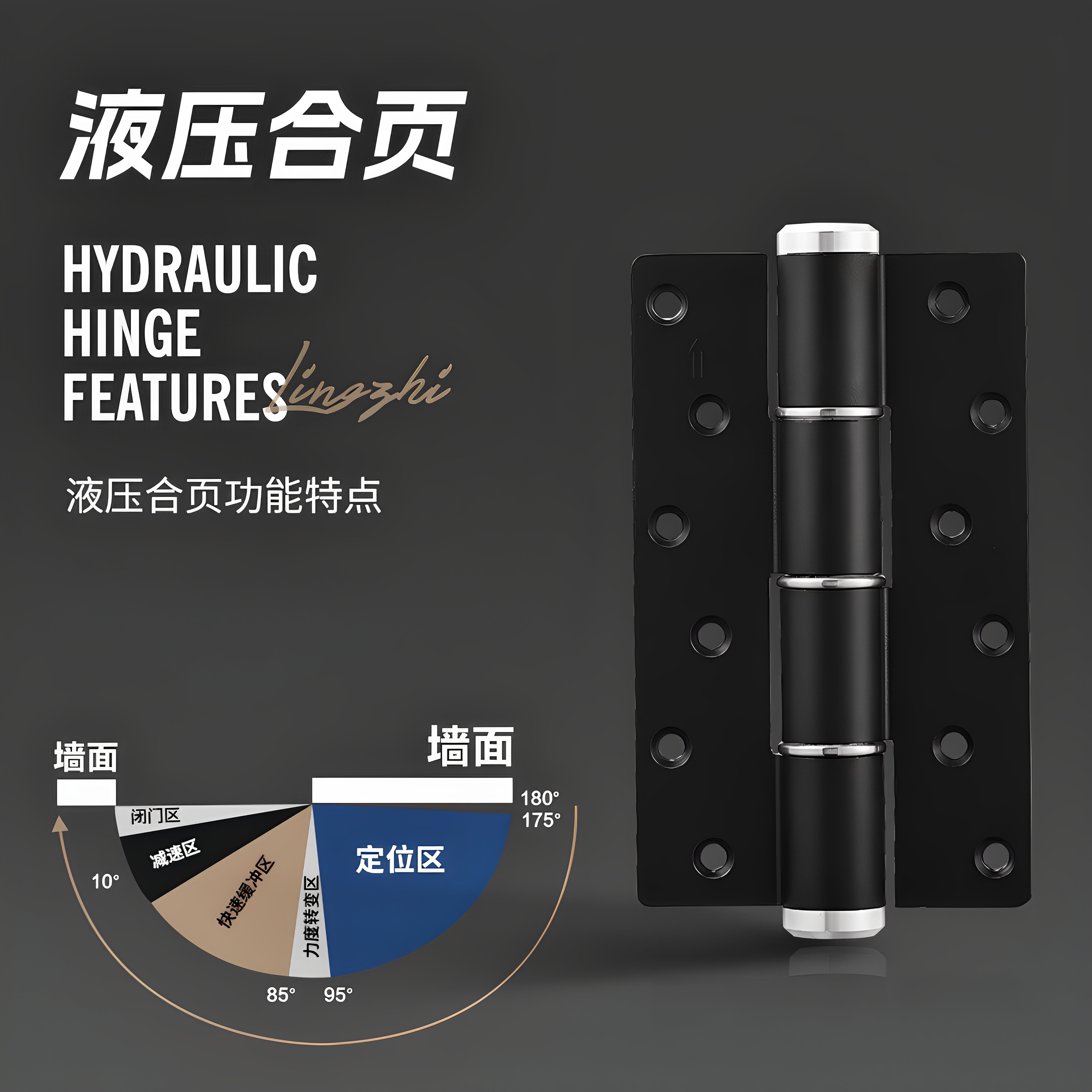 隐形门液压合页缓冲自动关门回弹闭门弹簧荷叶铰链子母房门木门