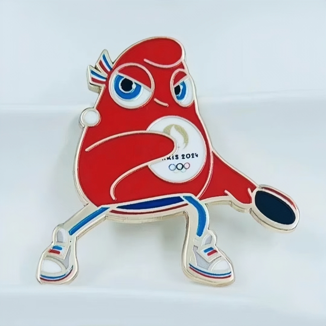 正品奥运会乒乓球徽章可爱卡通金属胸针吉祥物周边纪念礼品收藏