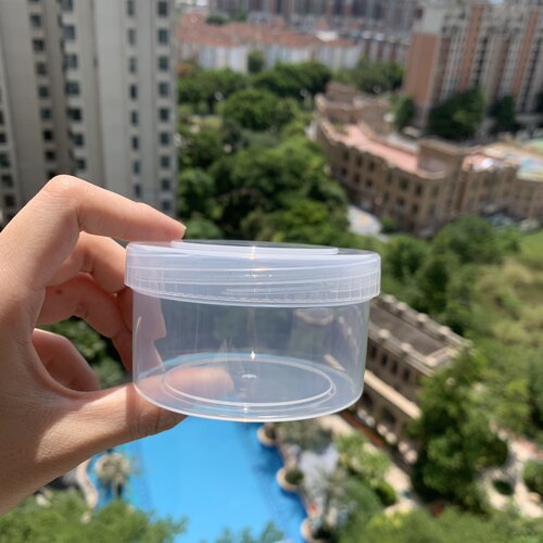 满38包邮 新款史莱姆pp盒 约240ml 盖子5.7cm 可装起泡后的史莱姆