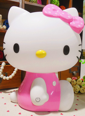 helloKitty插电台灯夜灯可爱卡通卧室床头灯KT造型台灯触摸式LED