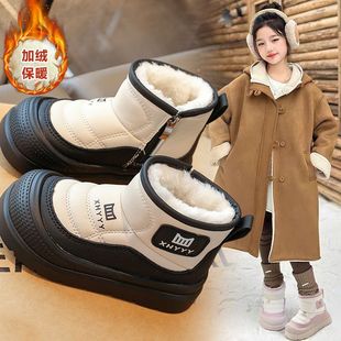 女童雪地靴2025新款冬季时尚爆款儿童特厚加绒宝宝靴软底防滑女靴