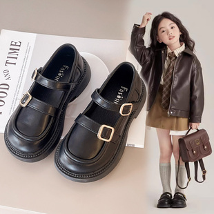 2025新款 子英伦风校鞋 女童黑色小皮鞋 春秋儿童鞋 乐福鞋 软底公主鞋